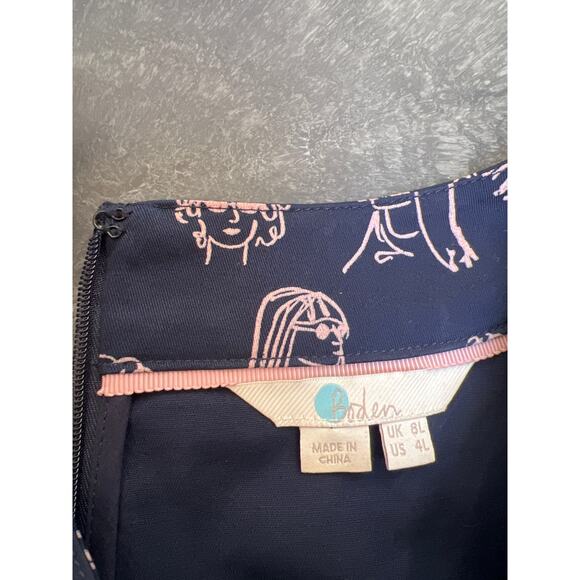 Boden Iona Chit Chat Button Detail Sheath Dress Women's Size 4L Blue - Picture 4 of 5